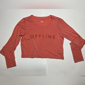 Offline by Aerie Thumbs Up Ribbed Cropped Longsleeve